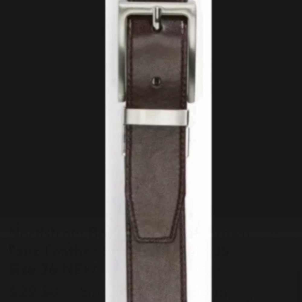 Nordstrom Boy's Kid's Black Brown Faux Leather Reversible Belt US Waist Size 26 - Picture 9 of 9